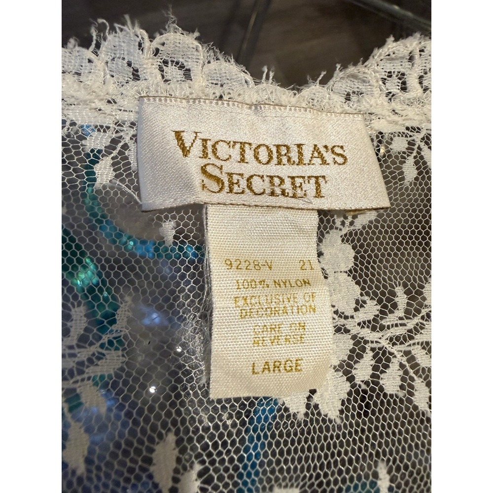 Vintage Victoria's Secret Gold Label Bridal Robe Embellished Slip Gown Ivory - Picture 16 of 16